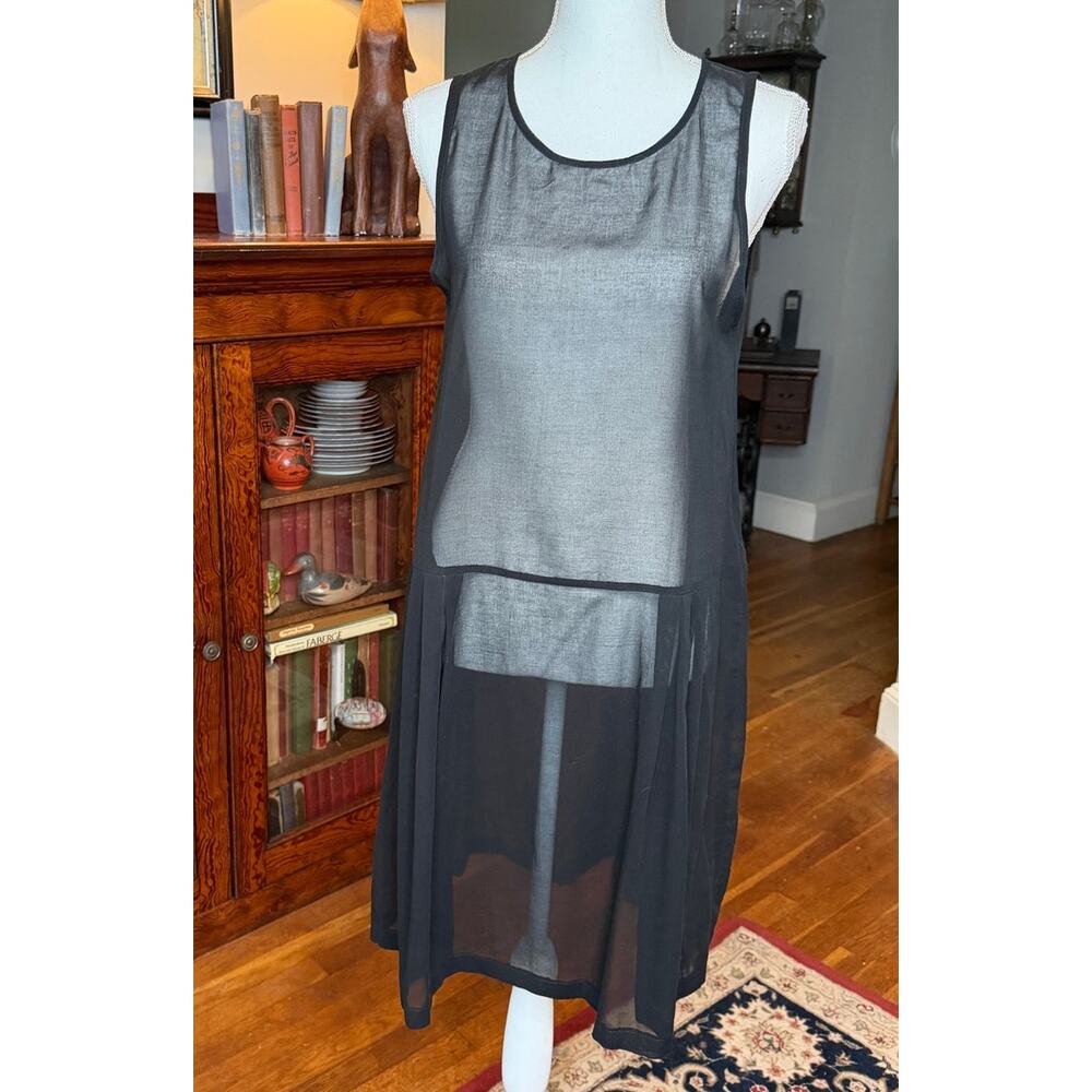 Lilith Black Sheer Cotton Dress, Size M